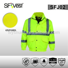 Jaqueta de inverno em norma ISO fibra de poliéster oxford impermeável jaqueta de segurança jaqueta reflexiva